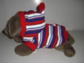 Hundestrickpullover ´Peppets´ Rot/Blau gestreift