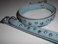 Lederhalsband ´Topas´ Hellblau