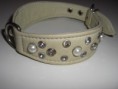 Lederhalsband ´Ivory-Pearl´Creme